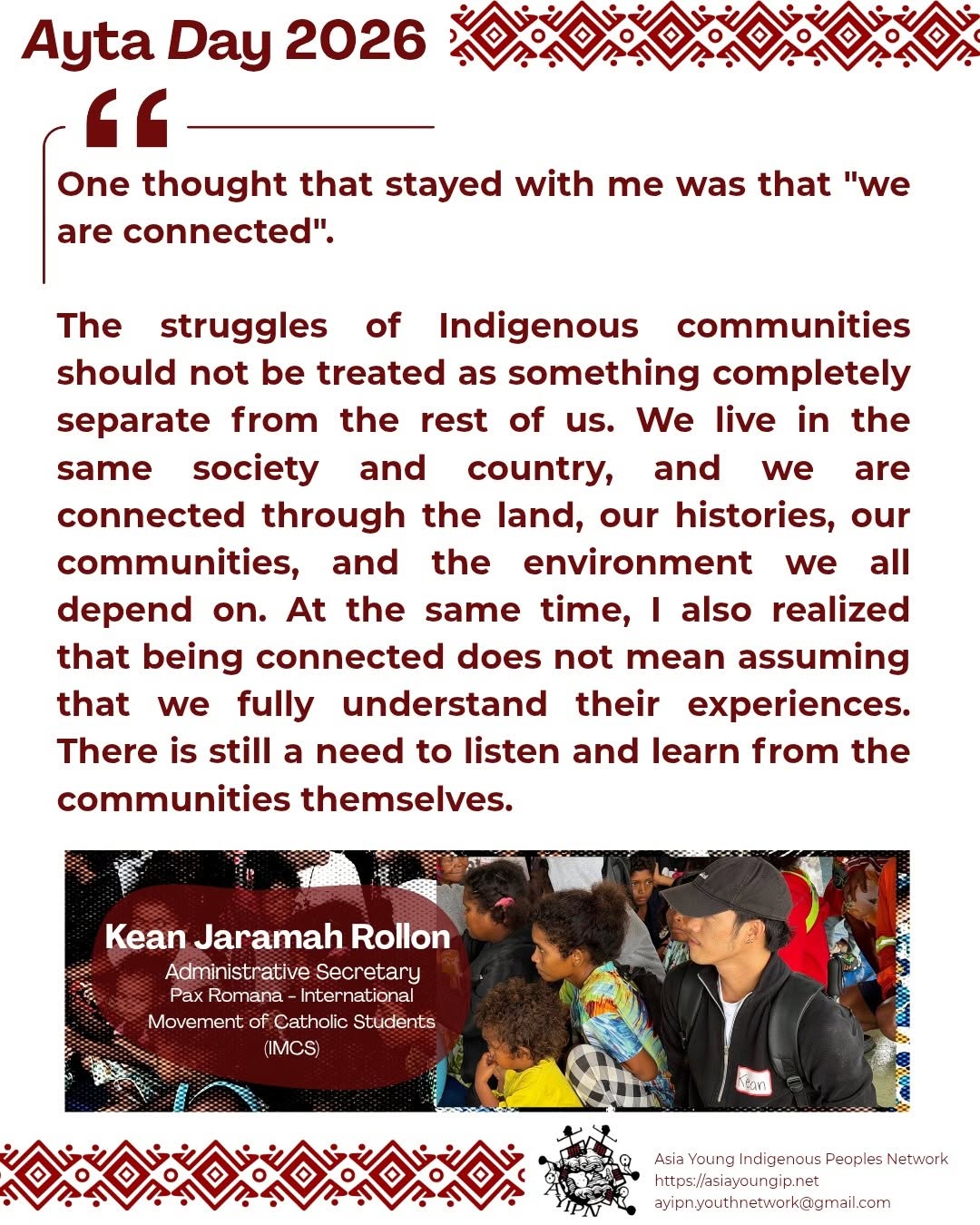 We Are Connected: Reflections from the Ayta Day Gathering