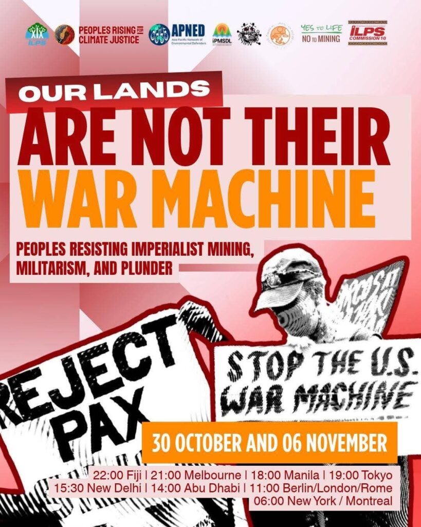 OUR LANDS ARE NOT THEIR WAR MACHINE!